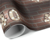 Papier Cadeau Feux marquee 40e anniversaire en brique (Coin rond)