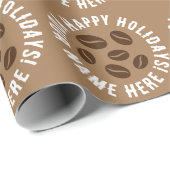 Papier Cadeau Fèves de café Brown emballage de Noël conception p (Coin rond)