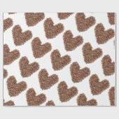 Papier Cadeau Fèves de café Coeurs (Plat)