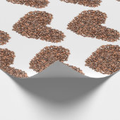 Papier Cadeau Fèves de café Coeurs (Coin)