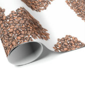Papier Cadeau Fèves de café Coeurs (Coin rond)