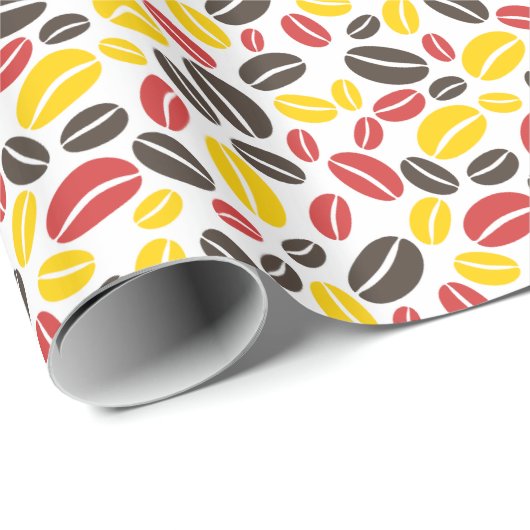 Papier Cadeau Fèves de café pour une tasse de java (Coin rond)