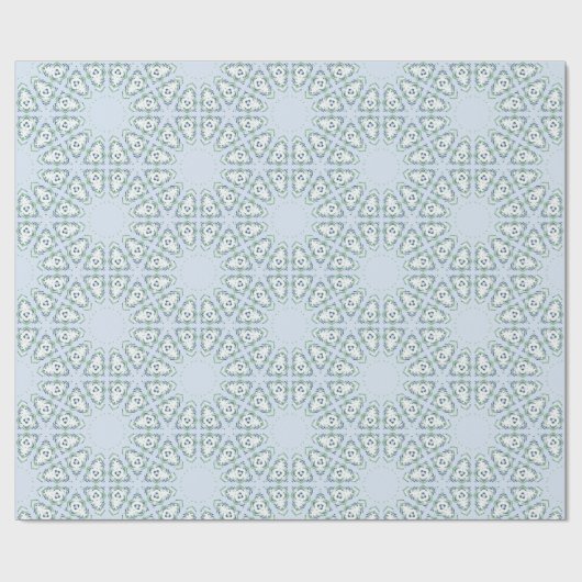 Papier Cadeau Fez Starburst Trellis in Slate and Green (Plat)