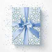 Papier Cadeau Fez Starburst Trellis in Slate and Green