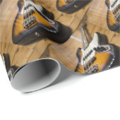 Papier Cadeau Ficelles basses basses d'instrument de la guitare (Coin rond)