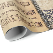 Papier Cadeau Fiche de Noël Musique Harald the Herald AngelsBeig (Coin rond)