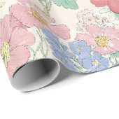 Papier Cadeau field of spring, tender flowers Wrapping Paper   (Coin rond)