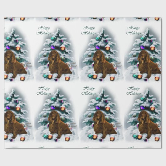 Papier Cadeau Field Spaniel Christmas (Plat)