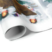 Papier Cadeau Field Spaniel Christmas (Coin rond)