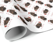 Papier Cadeau Field Spaniel Père Noël Paws (Coin rond)