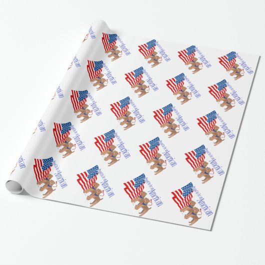 Papier Cadeau Fier d'être Américain (Déroulé)