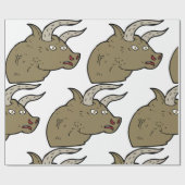 Papier Cadeau Fierce Angry Bull Head Rustic Wild Animal (Plat)