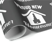 Papier Cadeau Fière nouvelle maison Propriétaire de la propriété (Coin rond)