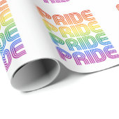 Papier Cadeau Fierté Arc-en-ciel Rétro (Coin rond)