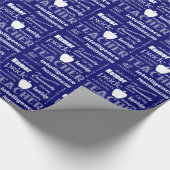 Papier Cadeau Fierté de l'enseignant Cloud+Pomme/Bleu de minuit (Coin)