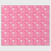 Papier Cadeau Fierté de l'enseignant Cloud+Pomme/rose douce (Plat)