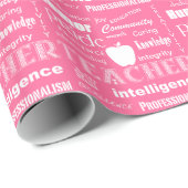 Papier Cadeau Fierté de l'enseignant Cloud+Pomme/rose douce (Coin rond)