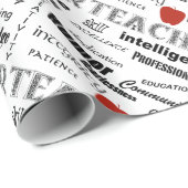 Papier Cadeau Fierté de professeur+Apple rouge/conception des (Coin rond)