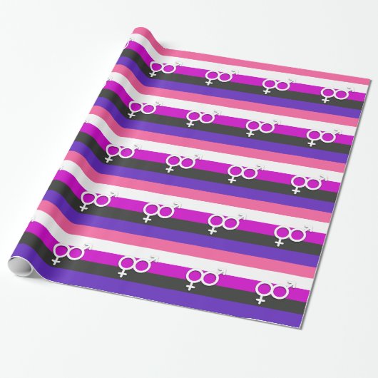 PAPIER CADEAU FIERTÉ ET SYMBOLE GENDERFLUIDE (Déroulé)
