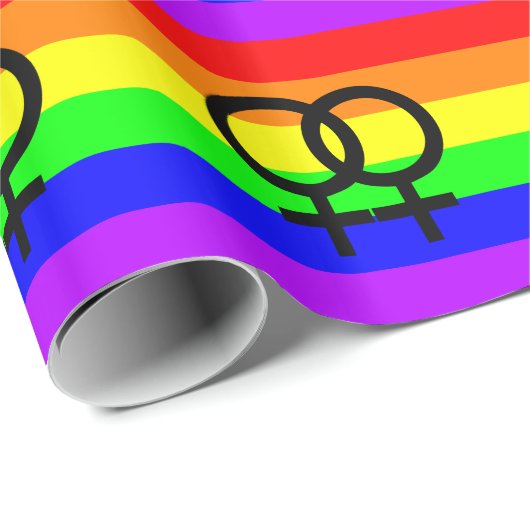 Papier Cadeau Fierté lesbienne (Coin rond)