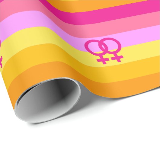 Papier Cadeau Fierté lesbienne de l'aube WLW (Coin rond)