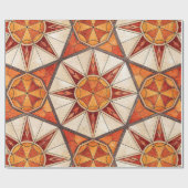 Papier Cadeau Fiery Red and Orange Starburst - Geometric Mosaic (Plat)