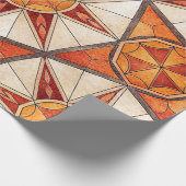Papier Cadeau Fiery Red and Orange Starburst - Geometric Mosaic (Coin)