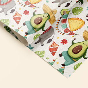 Papier Cadeau Fiesta Avocado & Donkey Delight