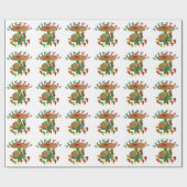 Papier Cadeau Fiesta Cactus avec guitare et poivrons dansants (Plat)