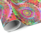Papier Cadeau Fiesta Koleidoscope de plasma (Coin rond)