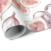 Papier Cadeau Figes aquarelle sur blanc (Coin rond)