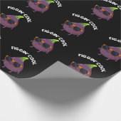 Papier Cadeau Figgin Cool Funny Fig Alimentation Pun Dark BG (Coin)