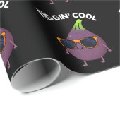 Papier Cadeau Figgin Cool Funny Fig Alimentation Pun Dark BG (Coin rond)