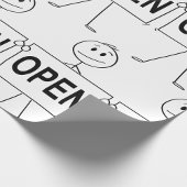 Papier Cadeau Figure de bâton drôle tenant le signe ouvert