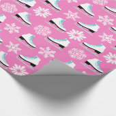 Papier Cadeau Figure rose patins et Noël de flocons de neige (Coin)