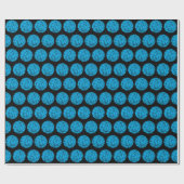 Papier Cadeau Fil bleu clair sur noir (Plat)