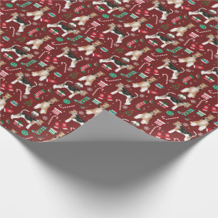 Papier Cadeau Fil Fox Terrier Dog Noël