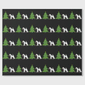 Papier Cadeau Fil Fox Terrier Silhouette Design de Noël (Plat)