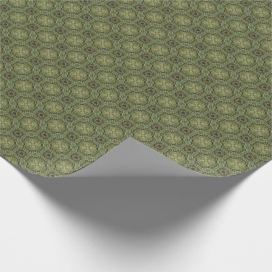 Papier Cadeau Filigree vert Sage et or (Coin)