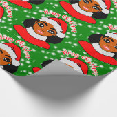 Papier Cadeau Fille Afro Noël, Femme noire, Reine Melanin (Coin)