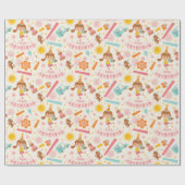 Papier Cadeau Fille Anniversaire rose (Plat)