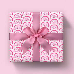 Papier Cadeau Fille anniversaire rose arc-en-ciel