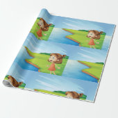 Papier Cadeau Fille Au Bord De La Rivière (Déroulé)