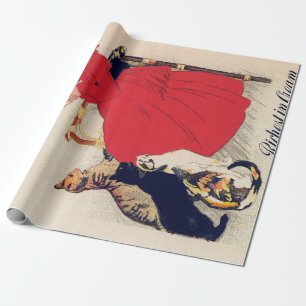 Papier Cadeau Fille avec chats, Poster vintage, Alexandre Steinl