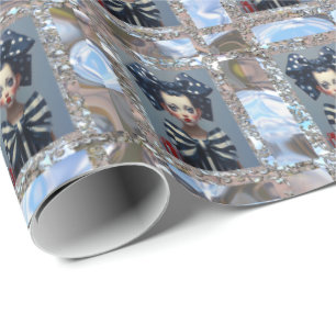 Papier Cadeau Fille avec les vaches Noël