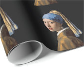 Papier Cadeau Fille avec une boucle d'oreille de perle (Coin rond)