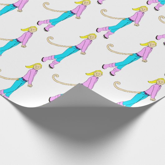 Papier Cadeau fille avec une queue (Coin)