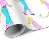 Papier Cadeau fille avec une queue (Coin rond)