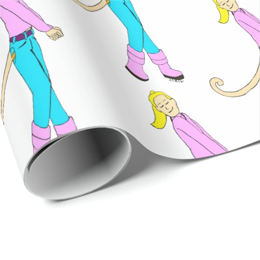 Papier Cadeau fille avec une queue (Coin rond)