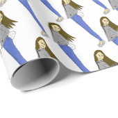Papier Cadeau fille avec une queue de lapin (Coin rond)